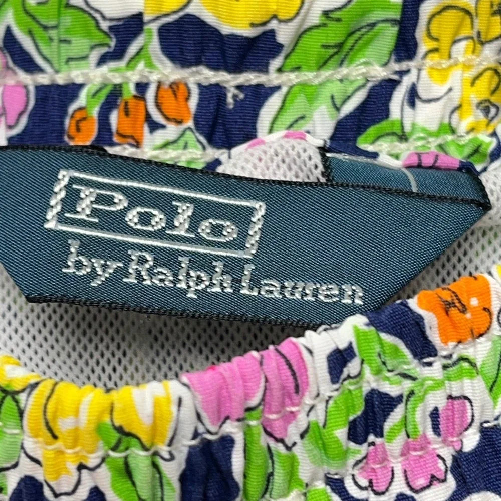 New Polo Ralph Lauren Mens‎ Floral Swim Trunks Navy Blue Pink Yellow Pony Medium